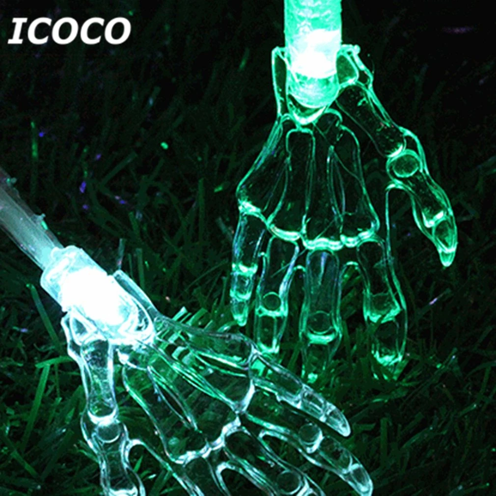 ICOCO 3. 9 футов Хэллоуин скелет ручная светодиодная гирлянда для дома сад вечеринка