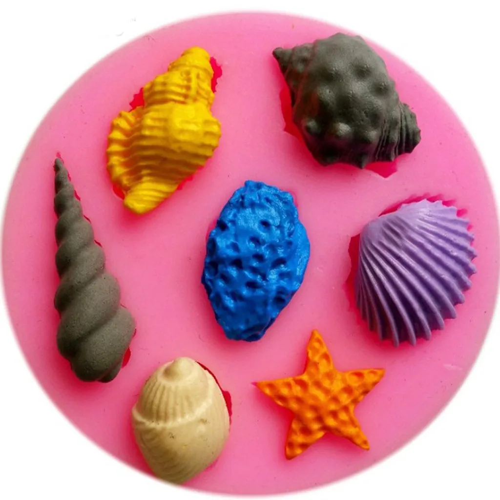 DIY Симпатичные Раковины Морская звезда Силиконовые формы помадки украшения