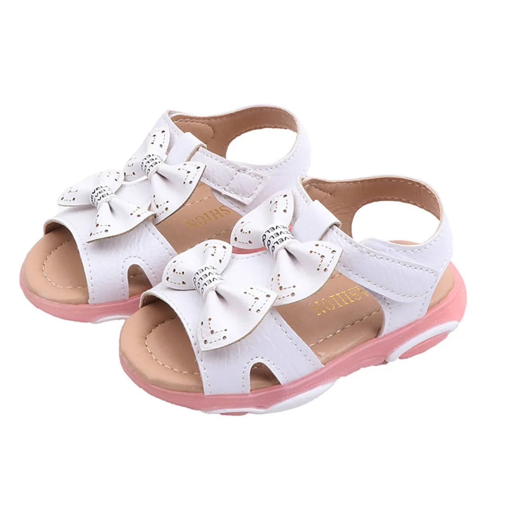 Children Baby Girls Bowknot Led Light Luminous Sport Sandals Sneaker Shoes