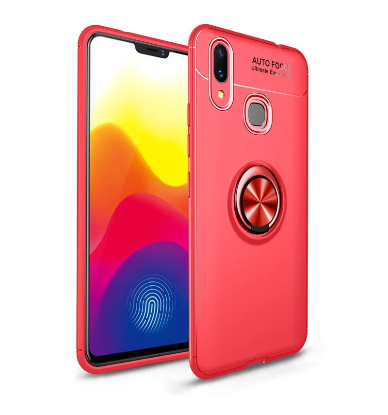 Красный Для Xiaomi 6, 8, 9, 9T A1 A2 Lite MIX 2/2 S/MAX 2 3 F1 Redmi 4A 4х6 стеклянная рамка для 6A 7 7A Pro K20 роскошный автомобиль Кронштейн кольцо Магнитный чехол из термопластичного полиуретана - Цвет: Красный