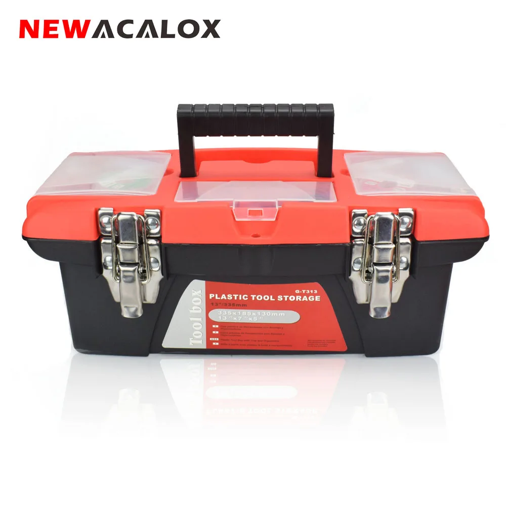 NEWACALOX двухслойная коробка для инструментов портативный многофункциональный