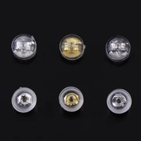 10pieces transparent mushroom shape rubber earring backs embed metal earplugs stud back plugs diy earrings jewelry findings
