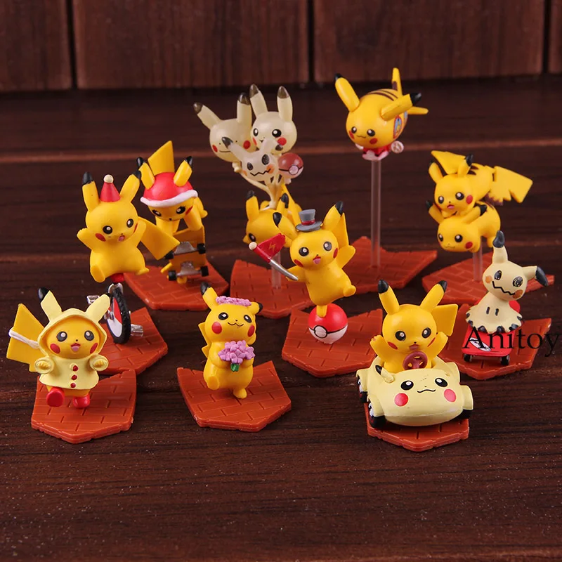 Мультфильм милый Mimikyu игрушка мини ПВХ Аниме Фигурки Коллекционная модель игрушки для детей, игрушки для мальчиков и девочек, 10 шт./компл
