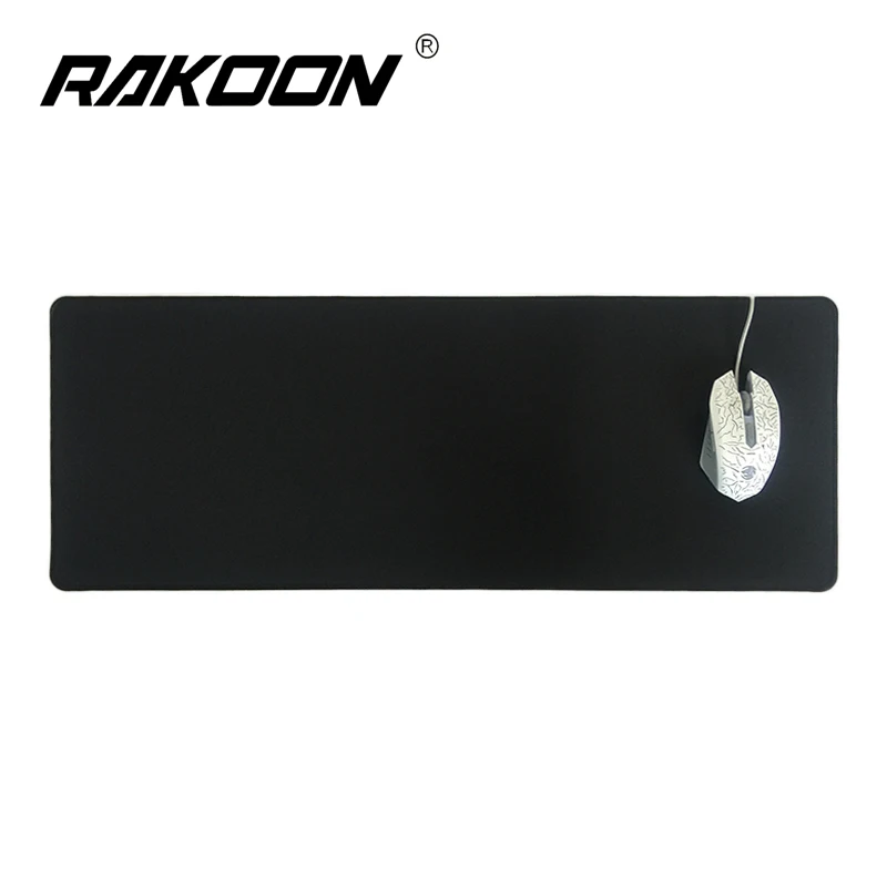 Black30x80cm Rakoon 30*80 см большой игровой коврик для мыши все черный красный/синий/черный/зеленый замок край резиновый коврик для скоростной Мыши для ПК ноутбука - Цвет: Black30x80cm