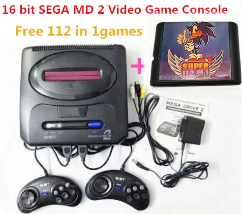 16 бит SEGA MD 2 игровая консоль с переключателем режимов США и Японии, для оригинальных ручек SEGA экспорт в Россию с 112 в 1 игры