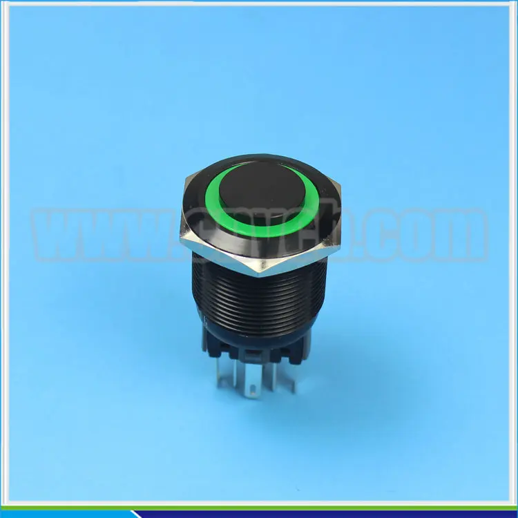 2511Z latching 25mm lighted vandal proof Push Button Switch 12v ring LED illuminated switch IP67 Metal | Обустройство дома