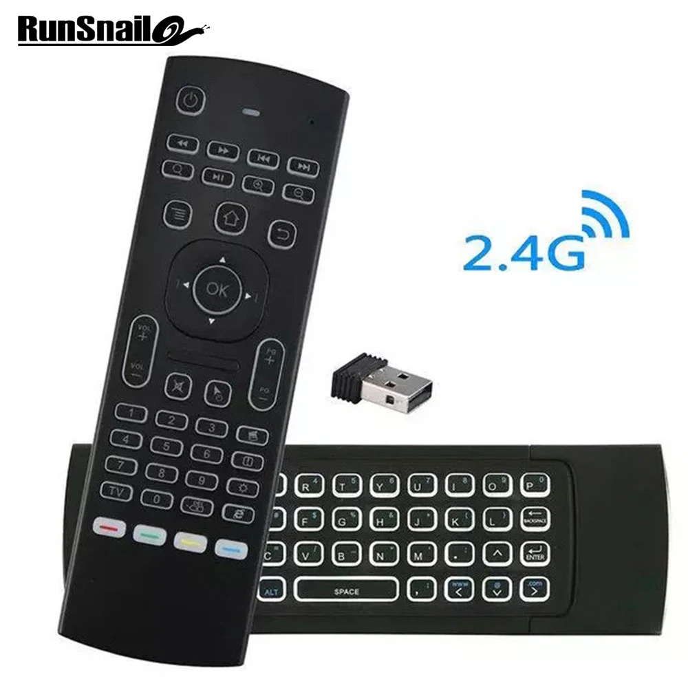 MX3 pro Fly air mouse с подсветкой и голосовым микрофоном 2 4G Беспроводная мини клавиатура