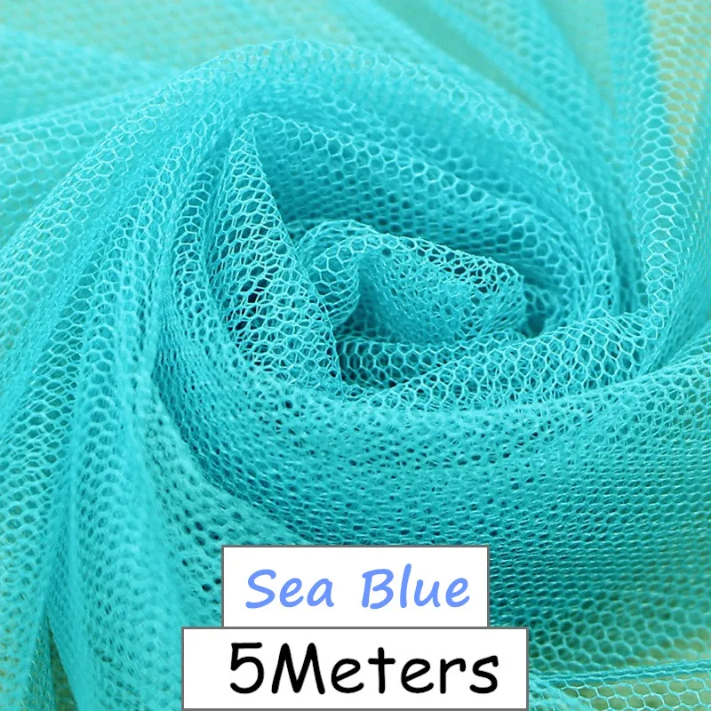Sea Blue 5 метров мягкая экранная Пряжа Ткань Москитная Сетка Пряжа Ткань одежды Пряжа юбка ткань плотная - Цвет: Sea Blue