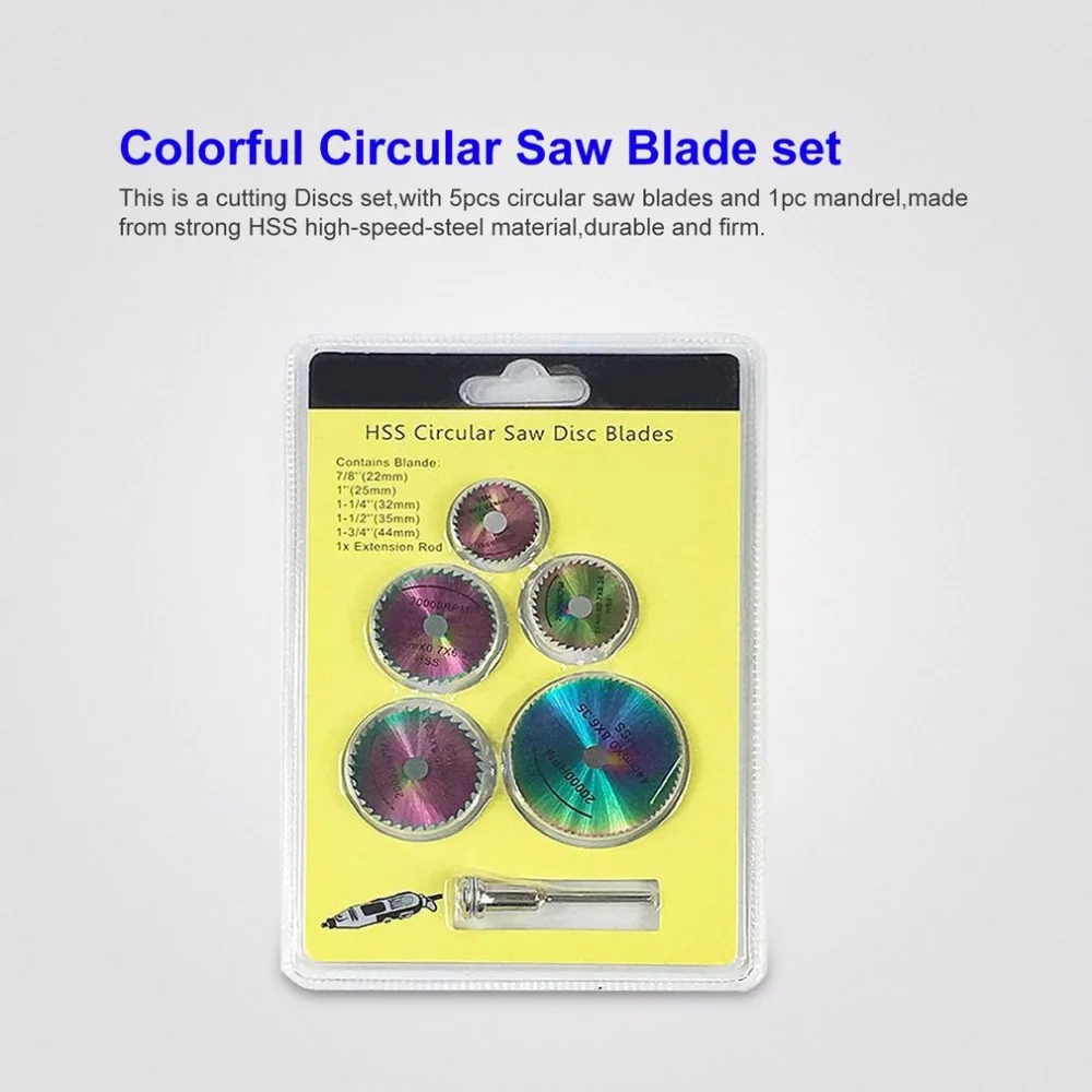 6 шт. HSS набор разноцветных дисковых пильных дисков для резки древесины Dremel