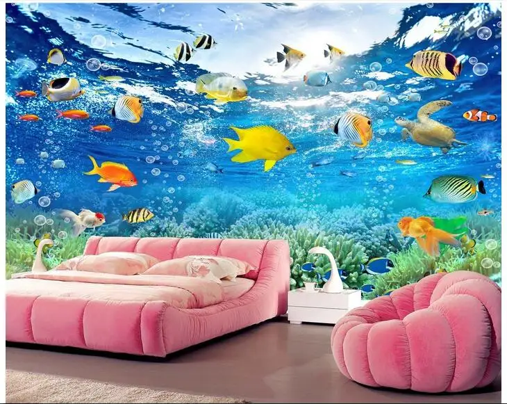 3d обои на заказ фото нетканые настенные картины красивые Подводные украшения