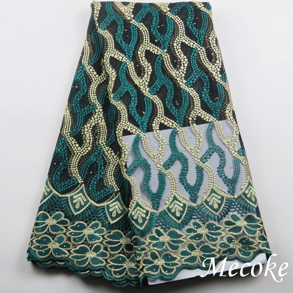 Высокое качество небесно голубой Африканский тюль кружевная ткань 2017