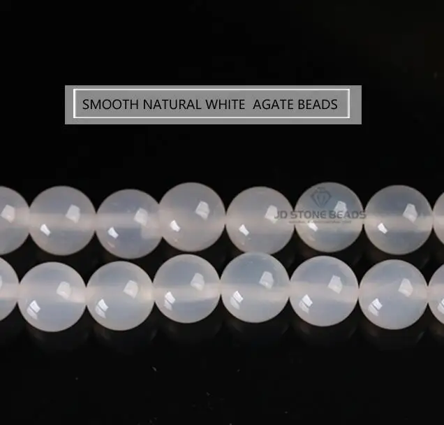 Smooth White Agate 5A матовый натуральный драгоценный Камень Ограненный белый агат колье с бусинами Ручной работы Бусины аксессуар уникальный дизайн бусины для изготовления ювелирных изделий - Цвет: Smooth White Agate