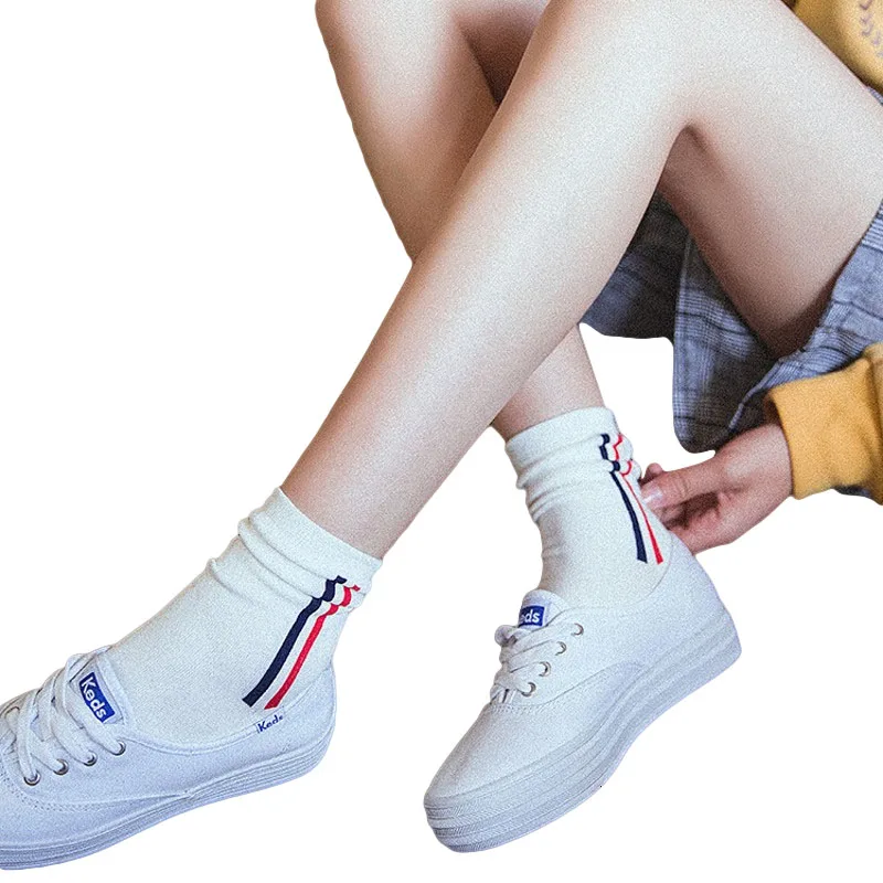 2018 Новое поступление Harajuku опрятный носки В Полоску Хлопок Для женщин Chaussette Femme