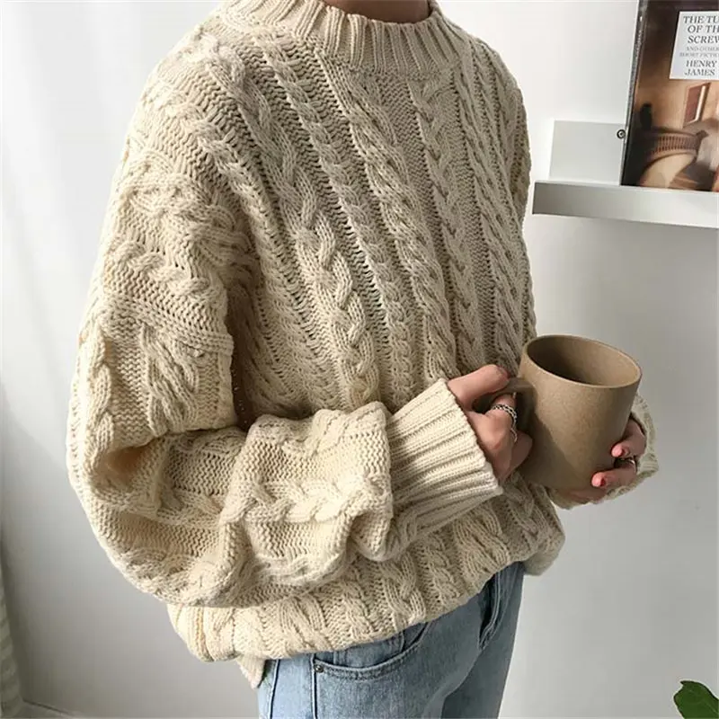 HziriP 2019 Autumn Winter Stylish Knitted Sweater High Quality Fashion Loose Pullover Free Female Casual Sweaters 4 Colors | Женская