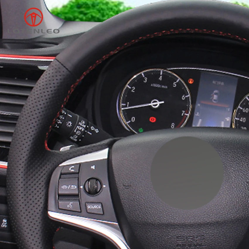 

LQTENLEO Black Artificial Leather Hand-stitched Car Steering Wheel Cover for Honda Spirior 2014-2018 Honda UR-V Acura CDX