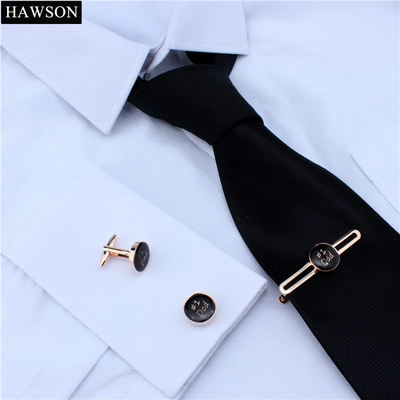 Набор Запонок и зажимов для галстука цвет розового золота | Украшения аксессуары