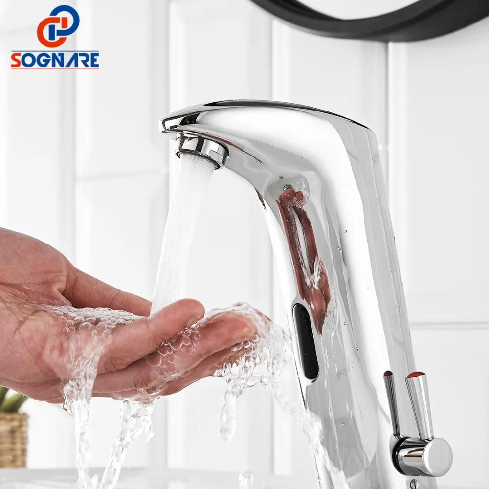 

SOGNARE Sensor Faucet Brass Automatic Inflrared Sensor Sink Faucets Hand Touch Tap Water Mixer Cold And Hot Bathroom Tap Crane