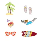 Модные Мультяшные броши для девочек для плавания с синхронизацией для женщин, ювелирные изделия, эмалированные заколки для лацканов рубашек, мороженого, скейтборда, шляпы, сумки, значки
