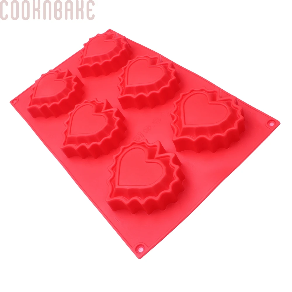 COOKNBAKE силиконовая форма для торта 6 сердец мыла ручной работы пудинга хлеба
