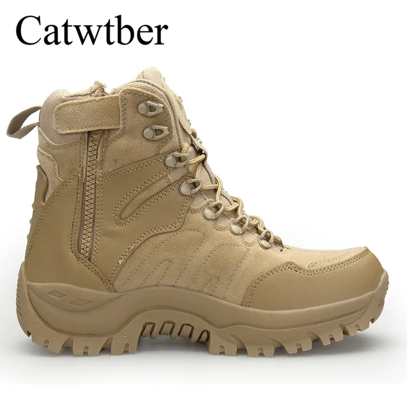 Catwtber 2018 Men Desert Tactical Military Boots Outdoor Mens Work Shoes Army Boot Zapatos Ankle Lace-up Combat Footwear | Обувь