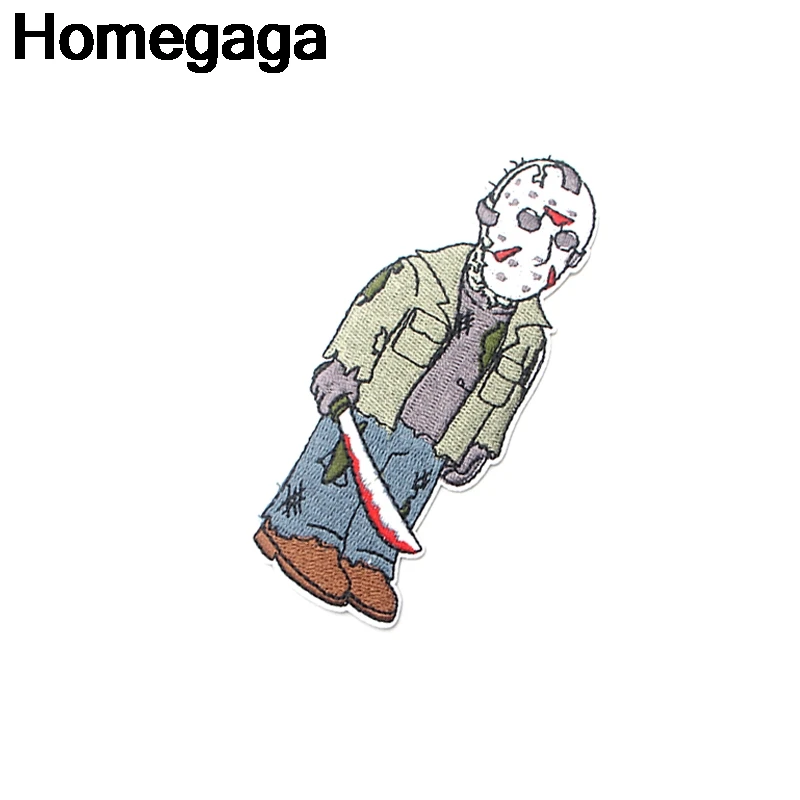 10 шт./лот, Homegaga Friday, 13th, аппликационные заплатки сделай сам, железные на обуви, джинсовая рубашка, одежда, наклейки, вышитые значки D2091