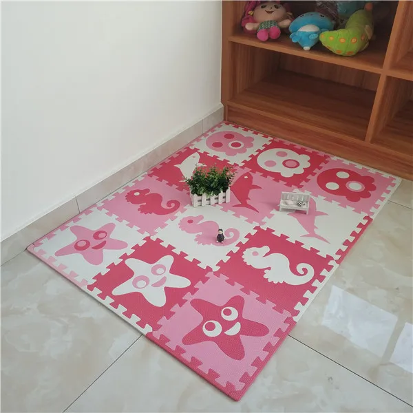 Red-Pink-White ОТК 8/24 шт Sea Стиль детская пена EVA головоломки игровой коврик/детский коврик ковер взаимосвязанных тренировки пол для детей Плитки 30*30*1 см - Цвет: Red-Pink-White