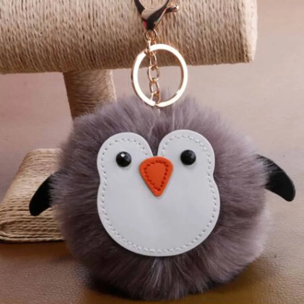 Брелки для ключей &quotЖивотные&quot цепочка 10 см милые Пингвины помпоны подвеска