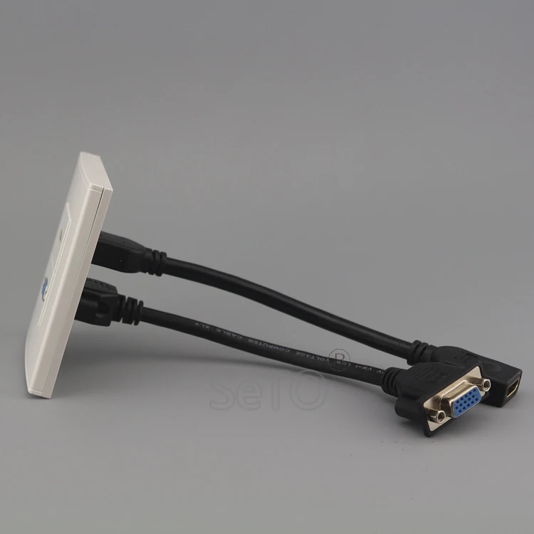 SeTo 86 Тип HDMI и VGA с удлиненный провод панель настенная пластина розетка Keystone