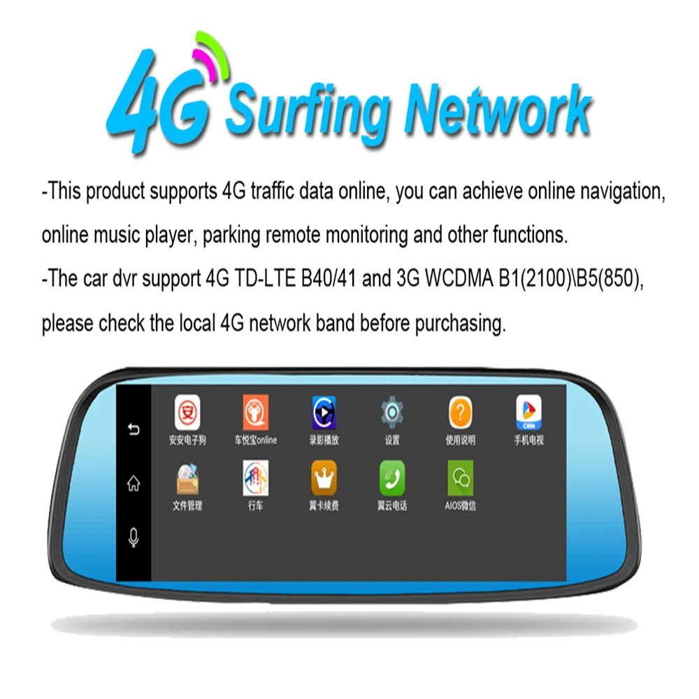 2018 новая Автомобильная dvr камера Android 5 1 с gps 8 &quot4G специальное зеркало