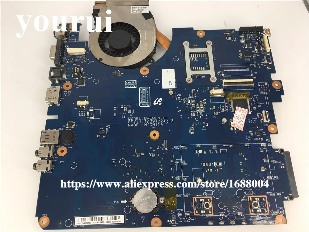 BA92-06336A материнская плата для ноутбука samsung NP-R530 R530 R528 материнская плата BA92-06336B BA41-01223A материнская плата+ Процессор+ радиатор