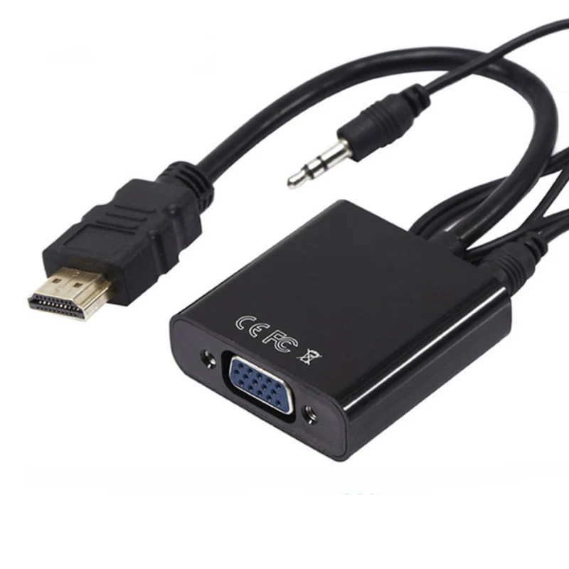 M. uruoi HDMI к VGA адаптер с аудио кабелем папа Famale конвертер 1080P мама для ПК видео