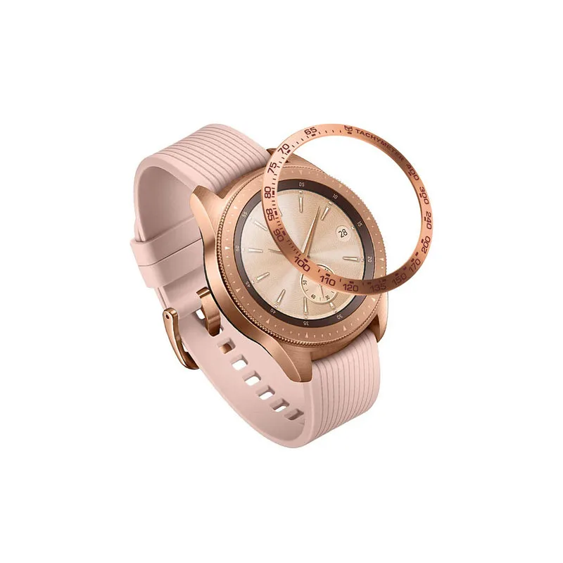 Rose gold Металлический ободок для samsung Galaxy Watch 46 мм/42 мм чехол gear S3 Frontier/классическая спортивная клейкая крышка ремешок аксессуары 46/42 3 - Цвет: Rose gold