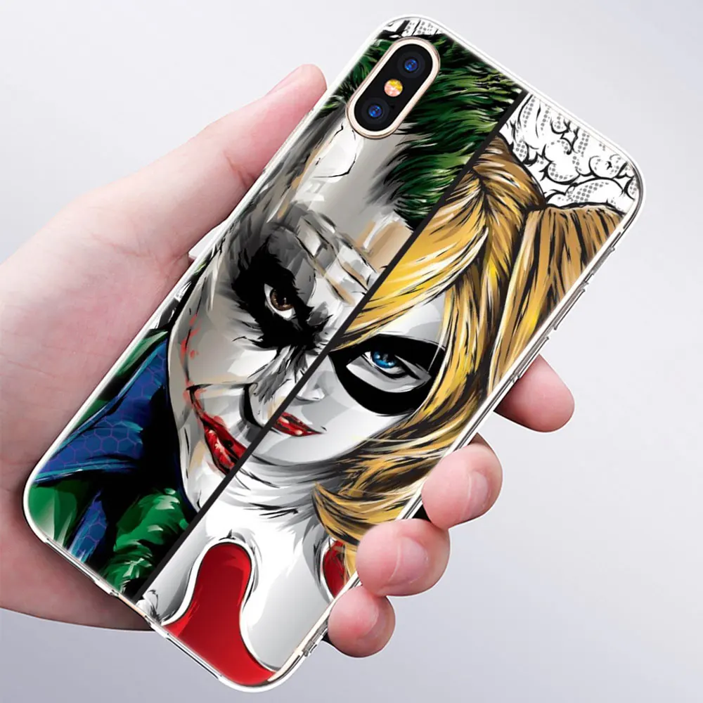 Горячий Джокер Харли Quin Мягкий силиконовый прозрачный чехол для Apple iPhone 11 Pro XS MAX XR X 7 8 Plus 6 6s Plus 5 5C 5S SE TPU чехол