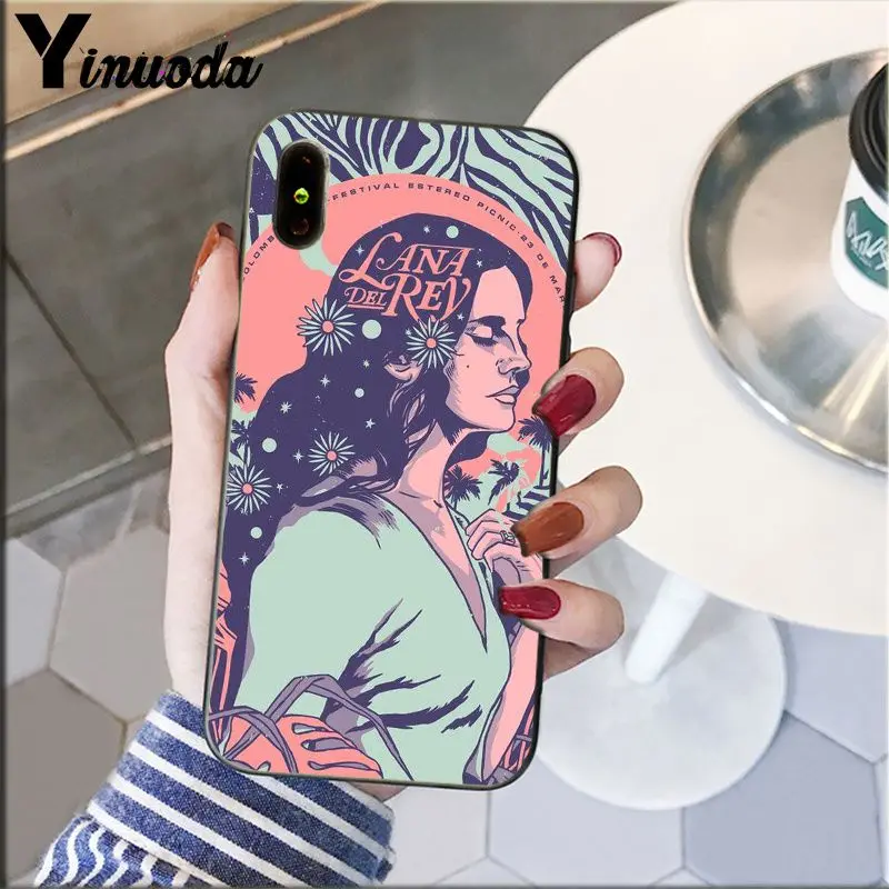 Yinuoda Lana Del Rey ТПУ мягкий силиконовый черный чехол для телефона Apple iPhone 8 7 6 6S Plus X XS MAX 5