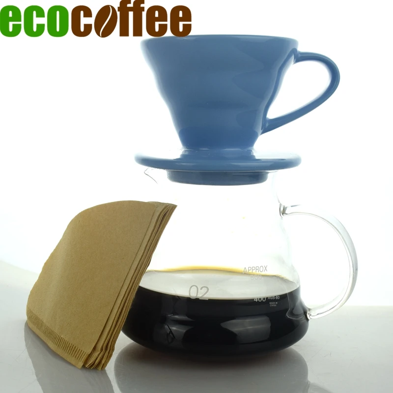 Ecocoffee 2018 Новое поступление 1 2 чашки керамические кофейные перколаторы V60 горячий