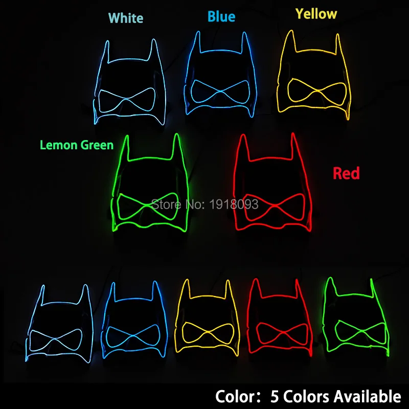 Лидер продаж мигающая маска на Хэллоуин с мигающим проводом неоновая