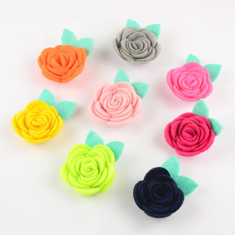Оптовая продажа 60 шт./лот 1 6 дюйма заколки для волос из войлочной ткани мини