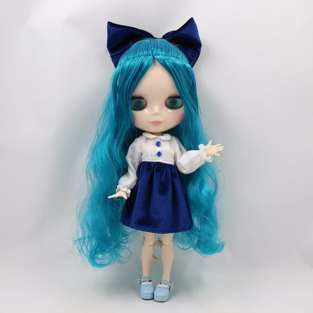 Кукла blyth icy 280BL4302 голубые волосы белая кожа суставы как Самурай|Куклы| |