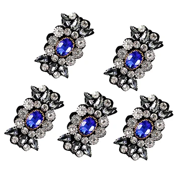 blue 5PC 1 комплект стразы, корона, Бабочка, бисер, нашивка, цветы, птицы, блестки, кристаллы, аппликация, одежда для шитья, обувь, сумка, нашивка, сделай сам, одежда - Цвет: blue 5PC