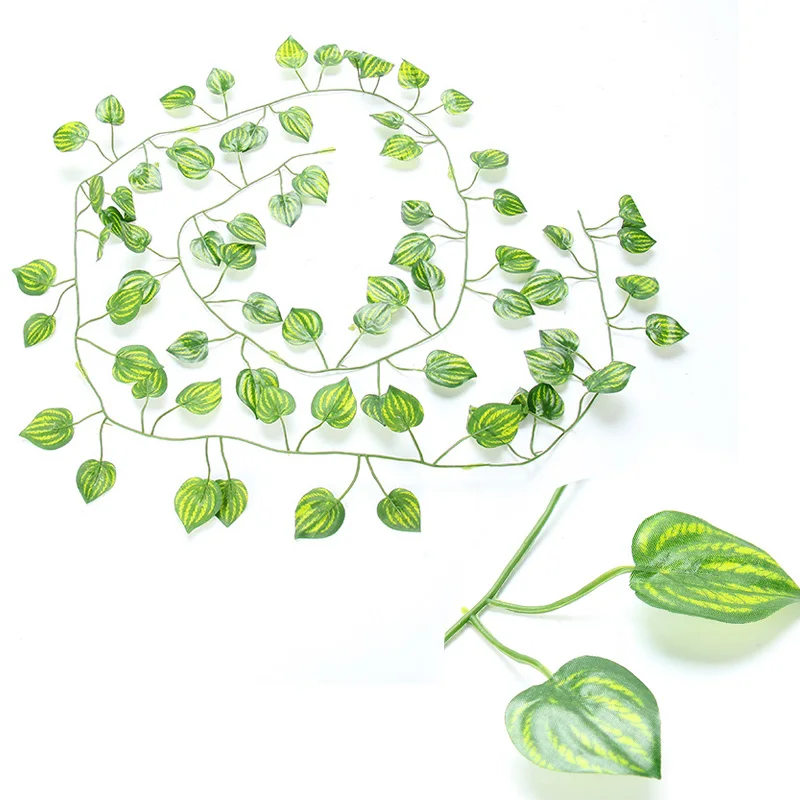 3 Watermelon leaves 200 см Искусственный ротанг плюща виноград зеленый лист пластмассовая лоза для украшения дома и сада Гирлянда поддельные растения - Цвет: 3 Watermelon leaves