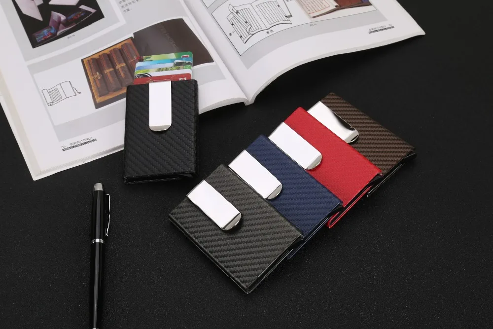 Artmi Men Business Card Case RFID Blocking Wallet Carbon Fiber Holder Automatic Pop-up Aluminum | Багаж и сумки