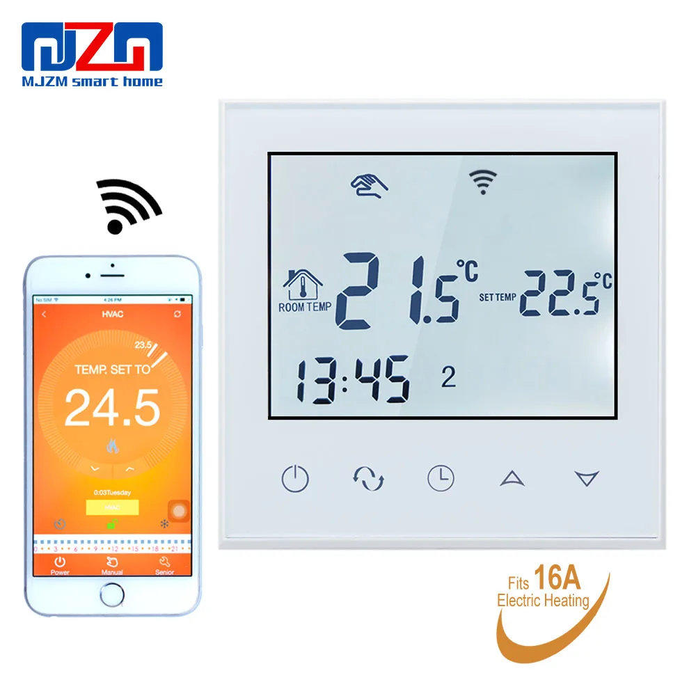 Терморегулятор MJZM 16A03-2-WiFi с белой подсветкой программируемый