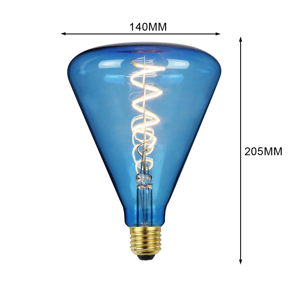 Blue 220V TIANFAN Edison ЛАМПЫ винтажная лампа-бутылка Светодиодная лампа спиральная нить 4 Вт 220/240 в E27 декоративная лампа накаливания - Испускаемый цвет: Blue 220V