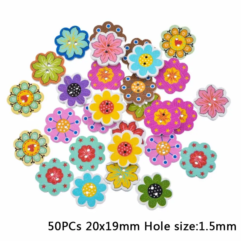 50pcs F Hoomall 50 шт. национальные пуговицы из чистого дерева для скрапбукинга, декоративные пуговицы 25 мм, Швейные аксессуары, разные цвета - Цвет: 50pcs F