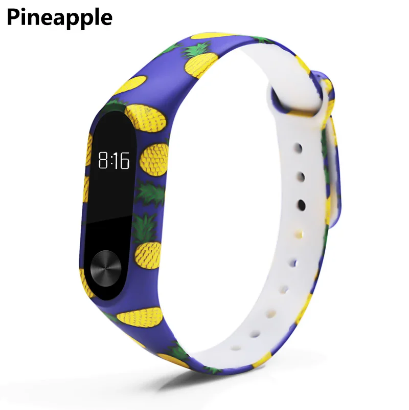 Pineapple Браслет BOORUI mi Band 2, ремешок mi band 2, цветной сменный силиконовый ремешок для xiaomi mi banda 2 smartband - Цвет: Pineapple