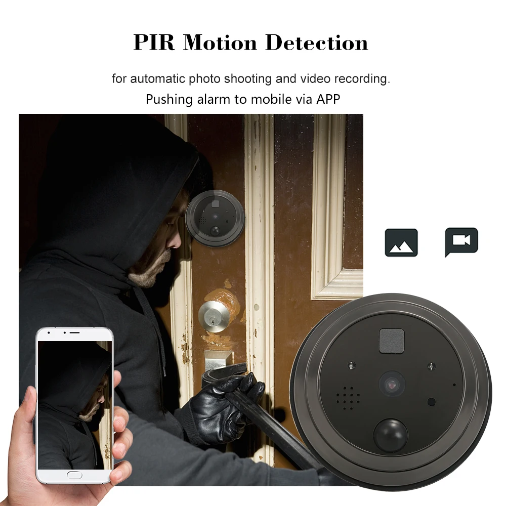 720P Wi Fi визуальное вызывное устройство телефон двери 4 3 &quotмонитор Беспроводной 2