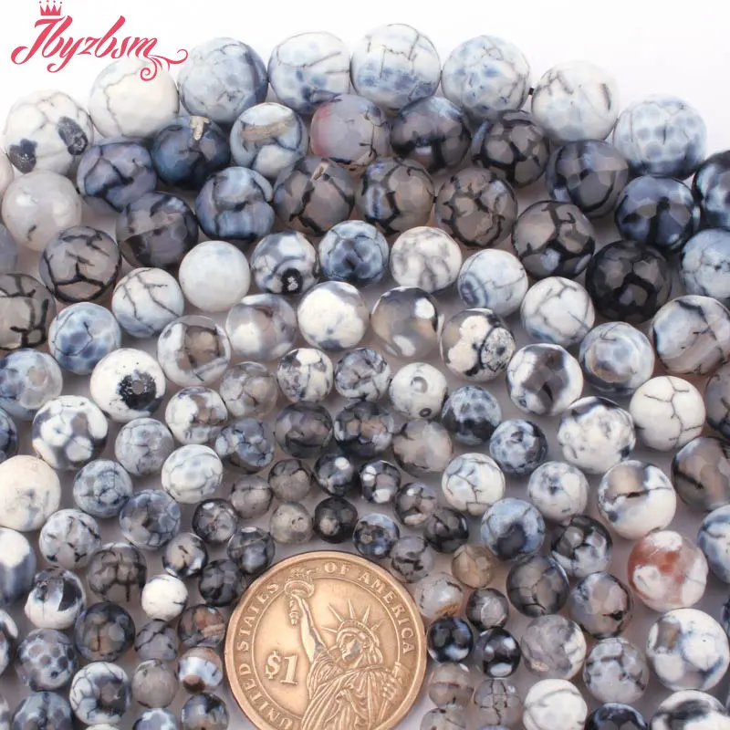 6 8 10 12mm Round Faceted Fire Agates Natural Stone Beads For DIY Necklace Bracelets Jewelry Making Loose 15&quot Free Shipping | Украшения