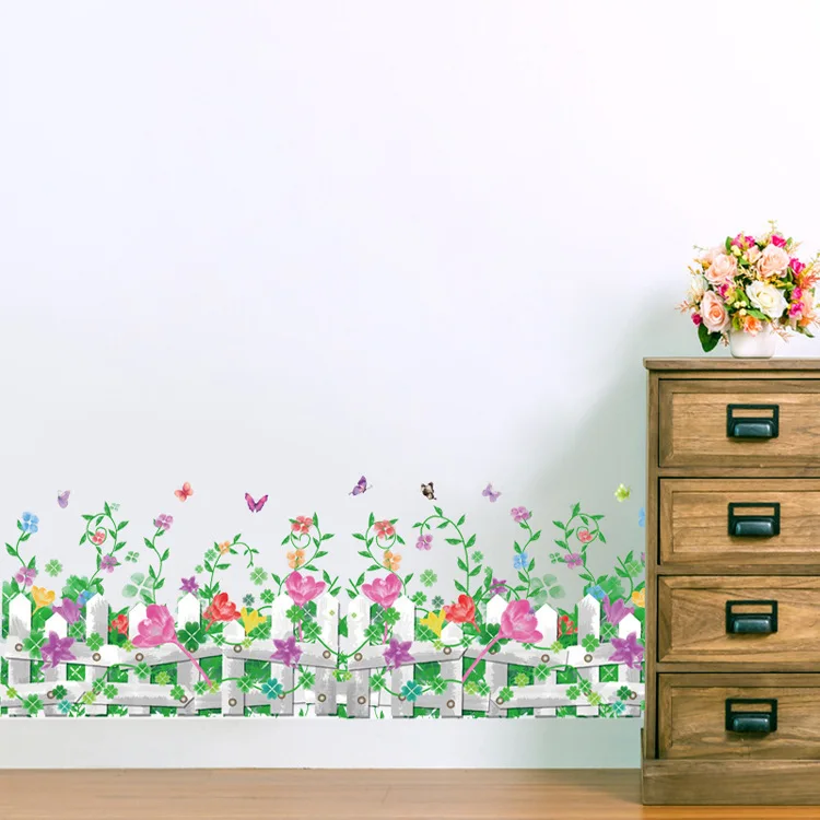Цветок Трава растения наклейки на плинтус и стены Дети Детская домашний декор