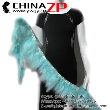 Aqua Blue Ведущим поставщиком chinazp фабрики Одежда высшего качества Красный окрашенных Турция Марабу оперение перья Обрезать Fringe - Цвет: Aqua Blue