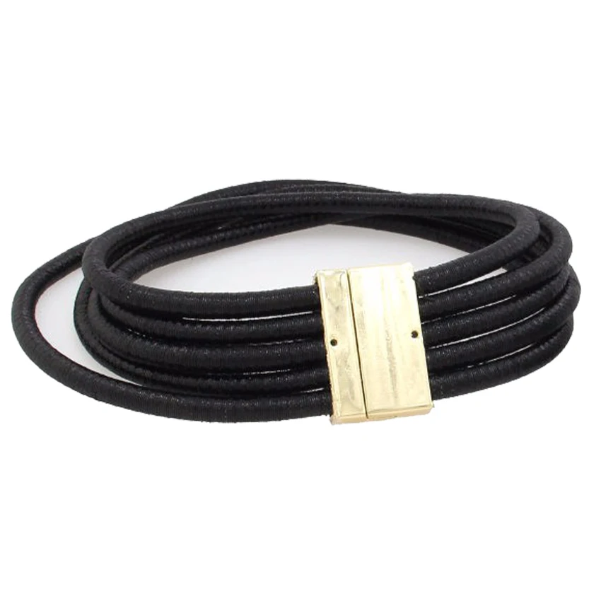 Black Necklace MANILAI Горячая Бохо Воротник Ожерелье Ювелирные наборы Мода магнетизм Кнопка многослойное ожерелье-чокер браслеты Набор для женщин Bijoux - Окраска металла: Black Necklace